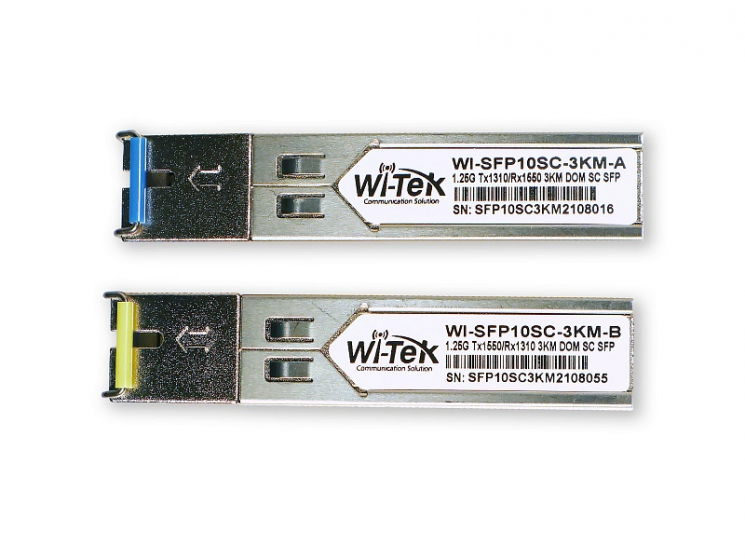 Модуль SFP WDM Wi-Tek WI-SFP10SC-3KM, дальность до 3 км (6 дБ), комплект 2 шт.