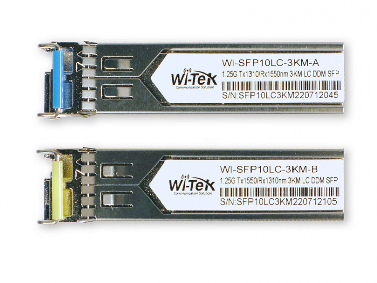 Модуль SFP WDM Wi-Tek WI-SFP10LC-3KM, дальность до 3 км (6 дБ), комплект 2 шт.