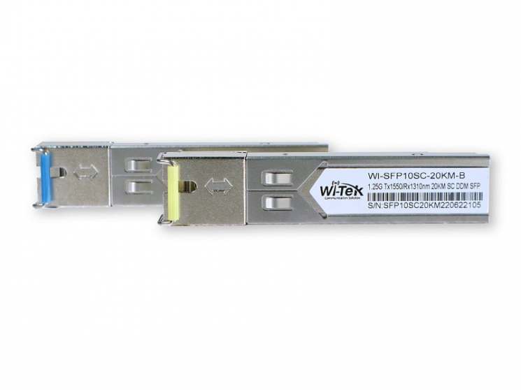 Модуль SFP WDM Wi-Tek WI-SFP10SC-20KM, дальность до 20 км (14 дБ), комплект 2 шт.