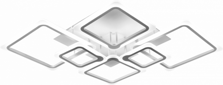 Люстра потолочная светодиодная EKS LI8850/6, 168 Вт, 8000ЛМ, белая, 1060*745*135 мм