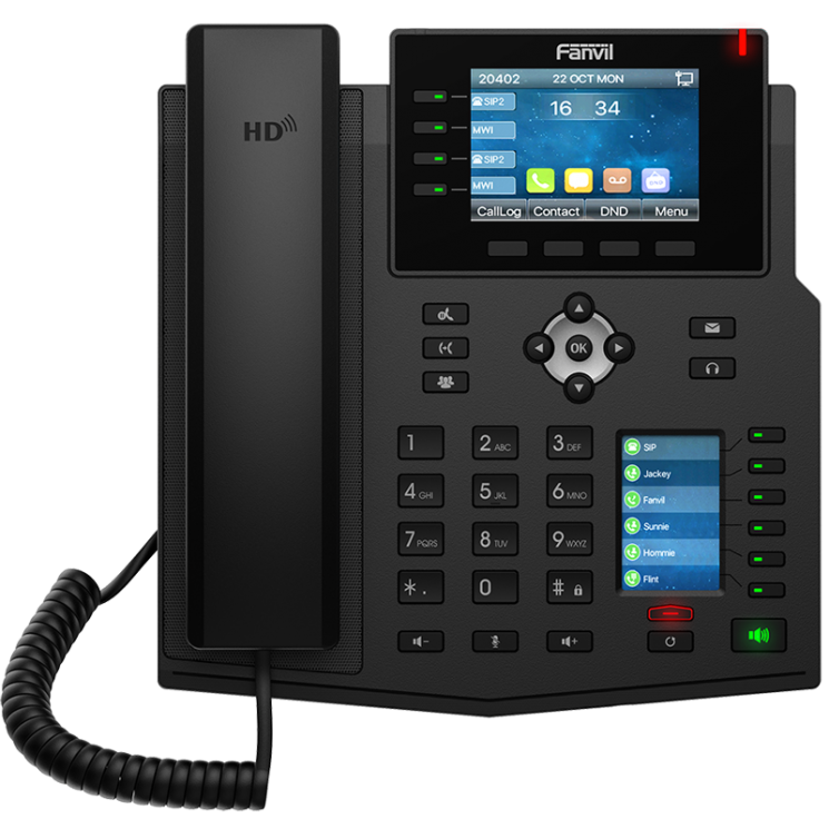 IP телефон Fanvil X5U, черный / блок питания в комплекте / SIP, VoIP