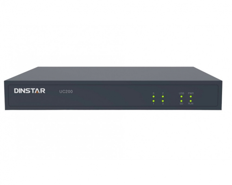 IP АТС Dinstar UC200-2S2O, 30 одновременных соединений, IVR, 2 х FXO, 2 х FXS, 2 х Gigabit Ethernet