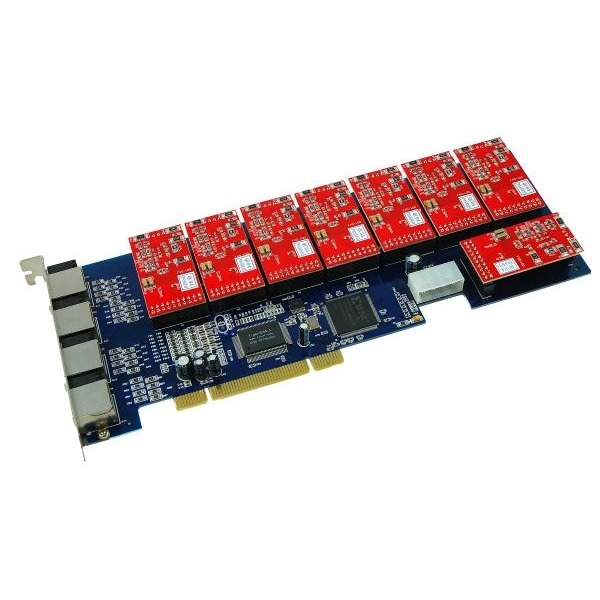 Плата AllVoIP AV50206, PCI, для Asterisk, 6 FXO, 2 FXS