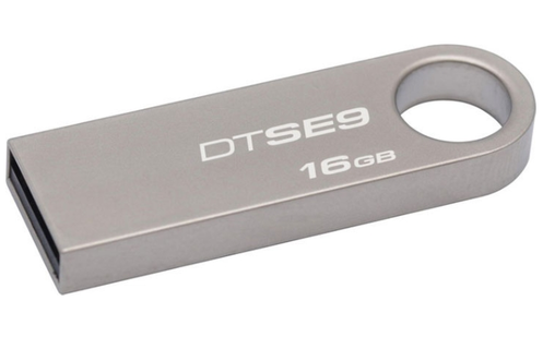 Флешка USB KINGSTON DataTraveler SE9 16Гб, USB2.0, серебристый [dtse9h/16gb]