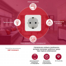 Сетевой переходник (Умная розетка) EKF Home Сonnect Wi-Fi, 16A, 230-250В, IP20, c заземлением, белый