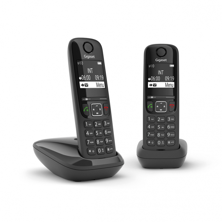 Радиотелефон DECT Gigaset AS690 DUO RUS, черный